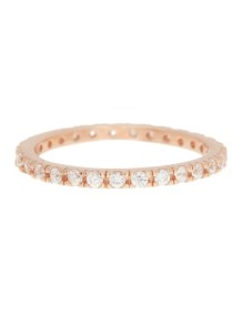 ADORNIA Bague d'éternité sertie de cristaux Swarovski plaqué or rose 14 carats