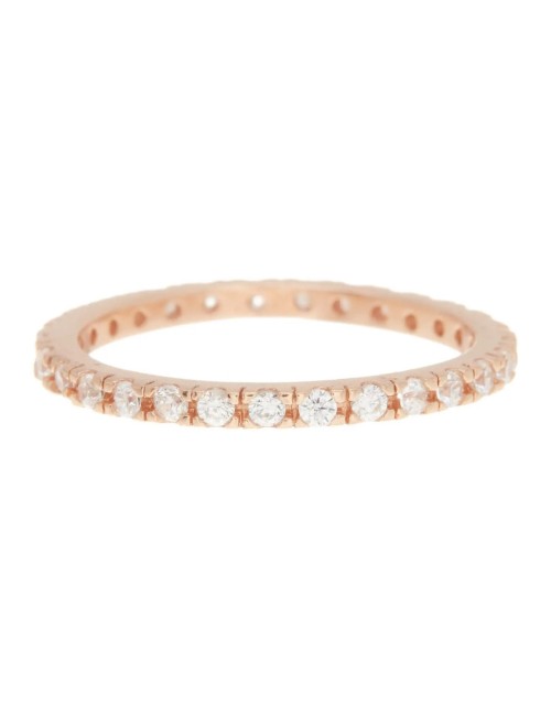 ADORNIA Bague d'éternité sertie de cristaux Swarovski plaqué or rose 14 carats