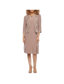 Maya Brooke - Robe veste ornée de sequins à manches 34