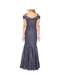 RM Richards - Robe de soirée en dentelle à épaules dénudées et manches courtes