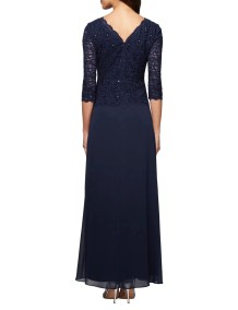 Alex Evenings - Robe en dentelle à sequins et mousseline 