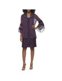 RM Richards 34 Robe veste en dentelle ornée à manches cloche